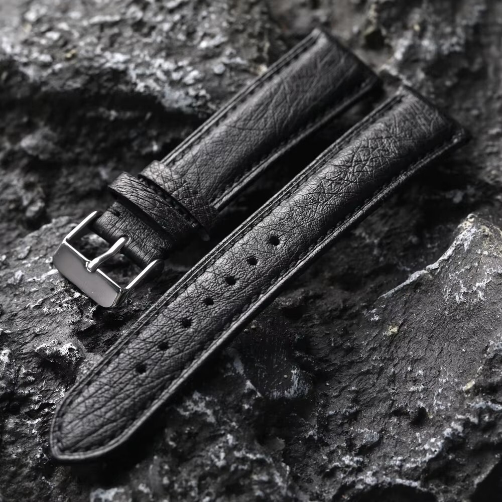Black Brown Ostrich Leather Watch Strap 18mm 19mm 20mm 21mm 22mm