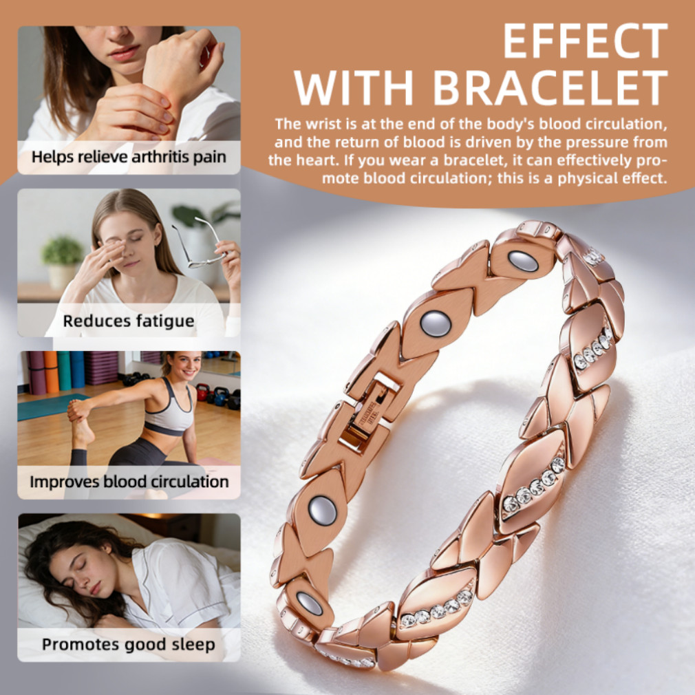 Pure Copper Bracelet 3000 Gauss Magnetic Therapy Strong Healing 8.5In US