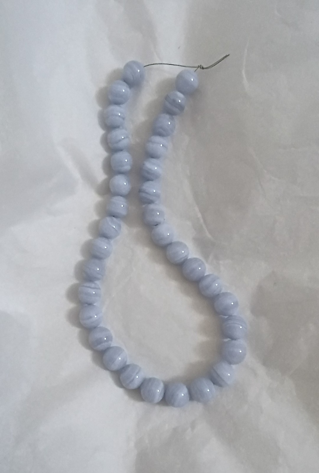 BLUE LACE AGATE 11.8-12MM ROUND BEADS – ONE (1) 15.5″ Strand – 5794E