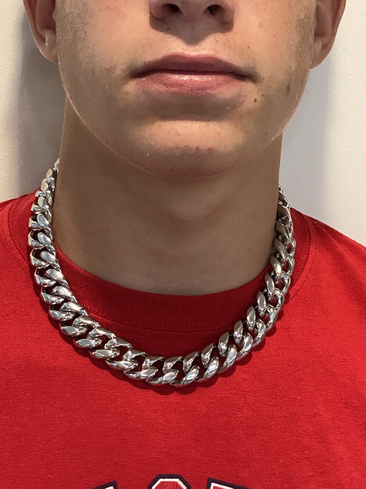 18mm Men’s Miami Cuban Link KILO Choker White Gold Stainless Real Hip Hop Chain