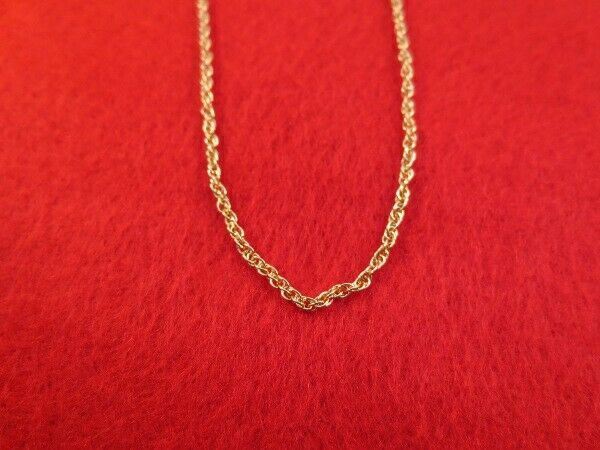 16 INCH – 30 INCH 14KT GOLD PLATED 1.8mm LOOSE ROPE CHAIN NECKLACE- USA SELLER