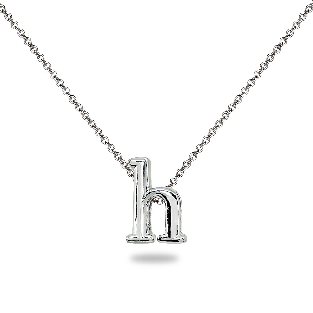 H Letter Initial Alphabet Name Personalized 925 Silver Necklace, 15” + Extender