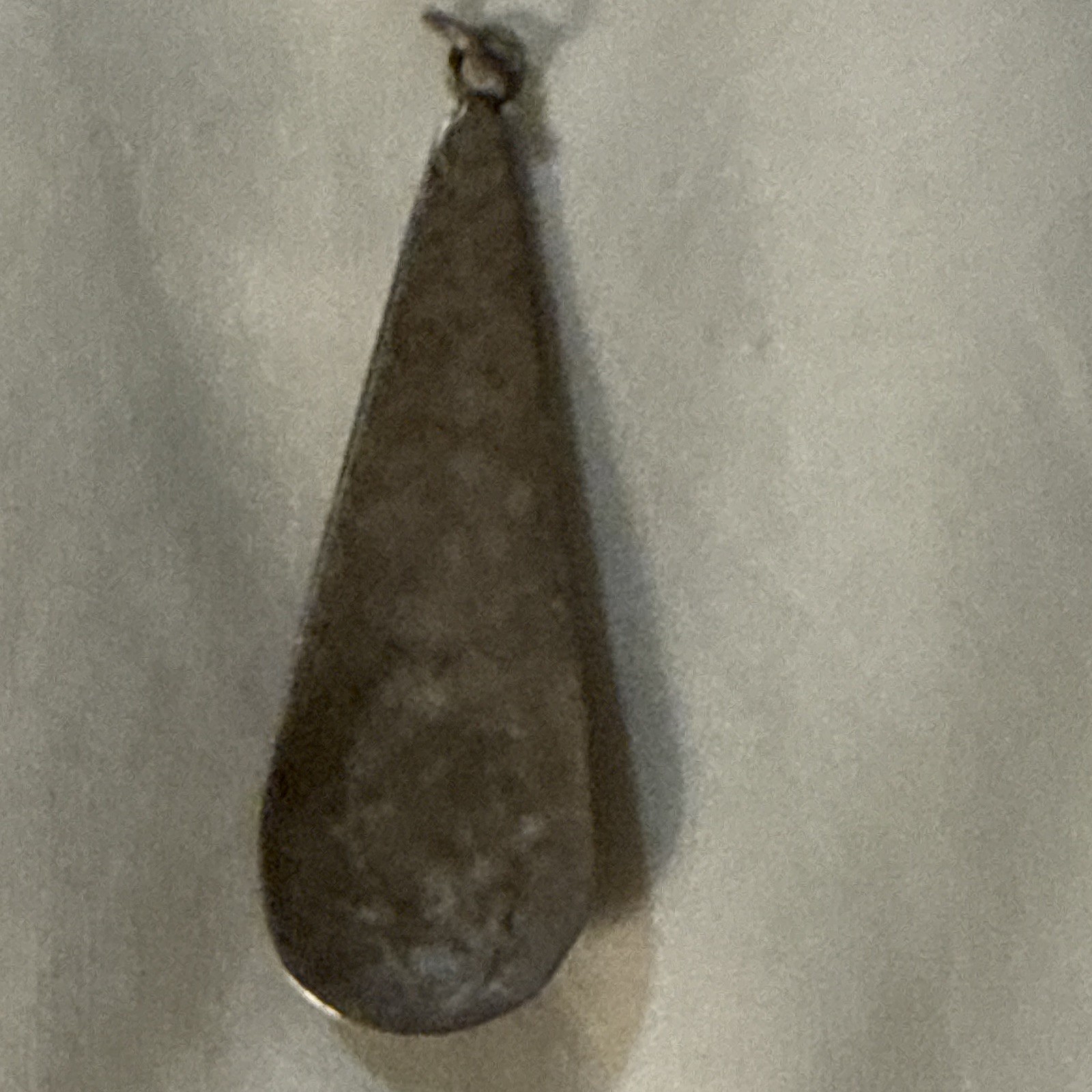Teardrop Turquoise Bezel Set Pendant, Silver Tone Metal, Unisex Adults