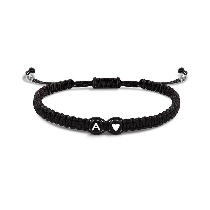 Handmade Adjustable A-Z Initial Heart Bracelet Personalized Jewelry Gift
