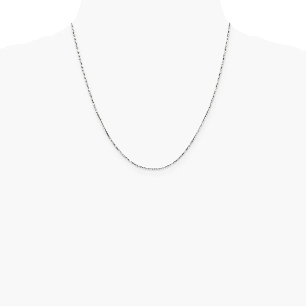14K White Gold 1.4mm Round Cable Chain Necklace 16″-24″