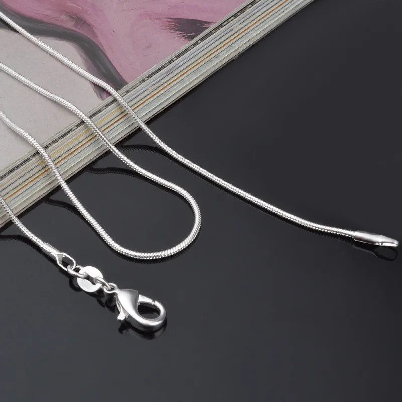 Share Men&Women’s 925 Sterling Silver Tarnish-Free Italian Snake Chain Necklace