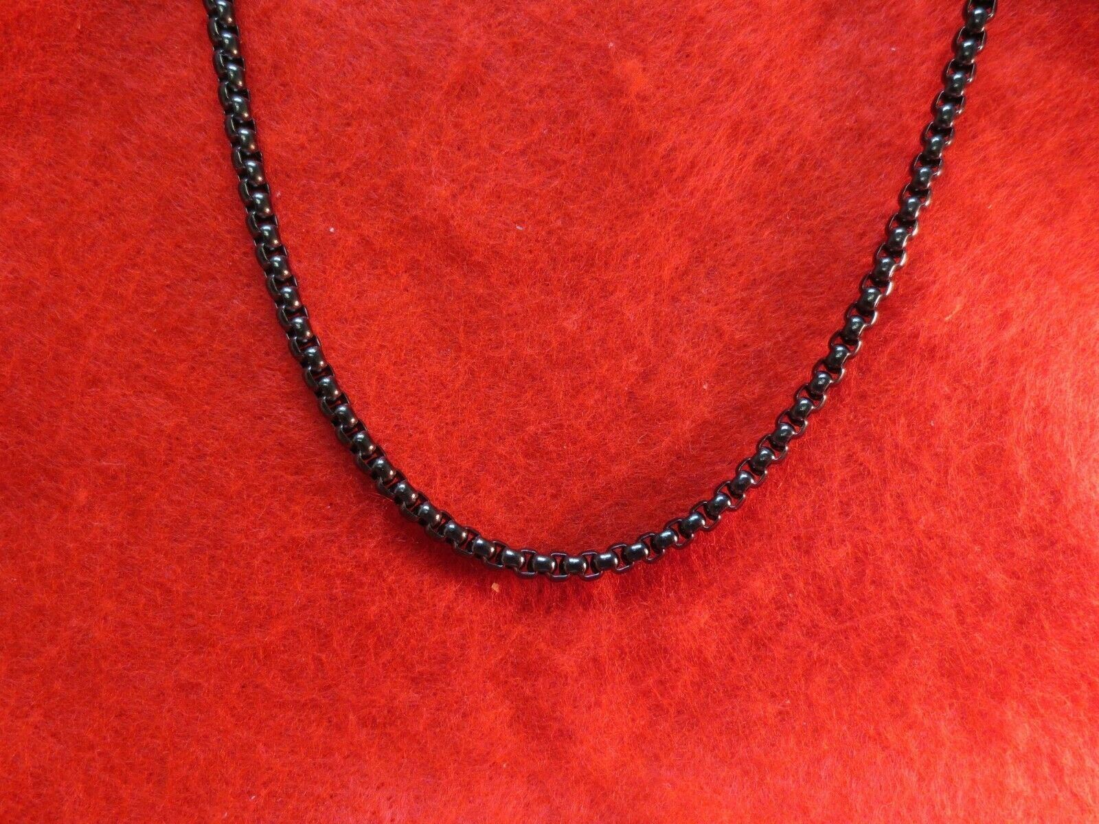 28 INCH STAINLESS STEEL BLACK PLATED 4MM SMOOTH BOX CHAIN – USA SELLER- BLACK