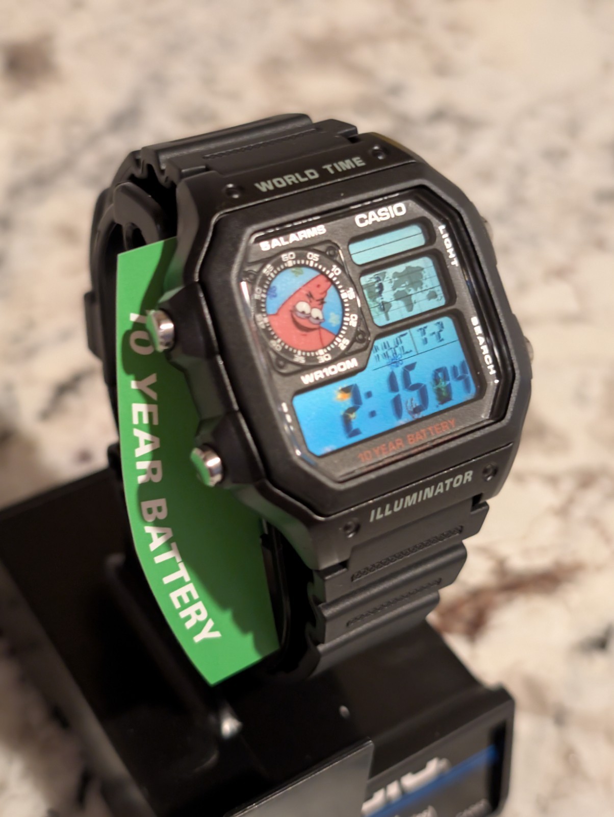 Patrick Star Meme inspired Mod Casio AE1200 Mod | World time watch | Cartoon |