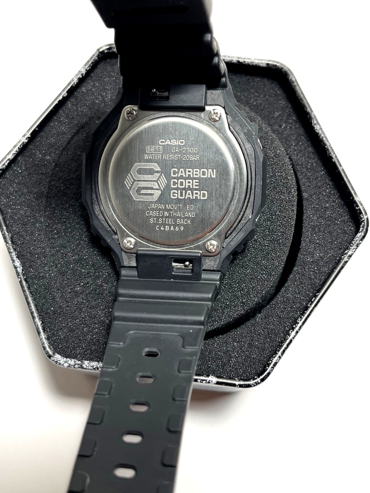 Casio G-Shock GA-2100-1A1 “CasiOak” Triple Black Like New with Original Tin