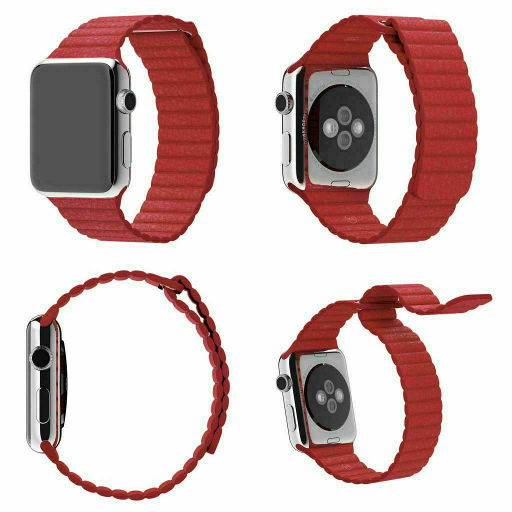 Genuine Leather Loop Magnetic iWatch Band For Apple Watch Series 9 8 7 6 5 4 SE