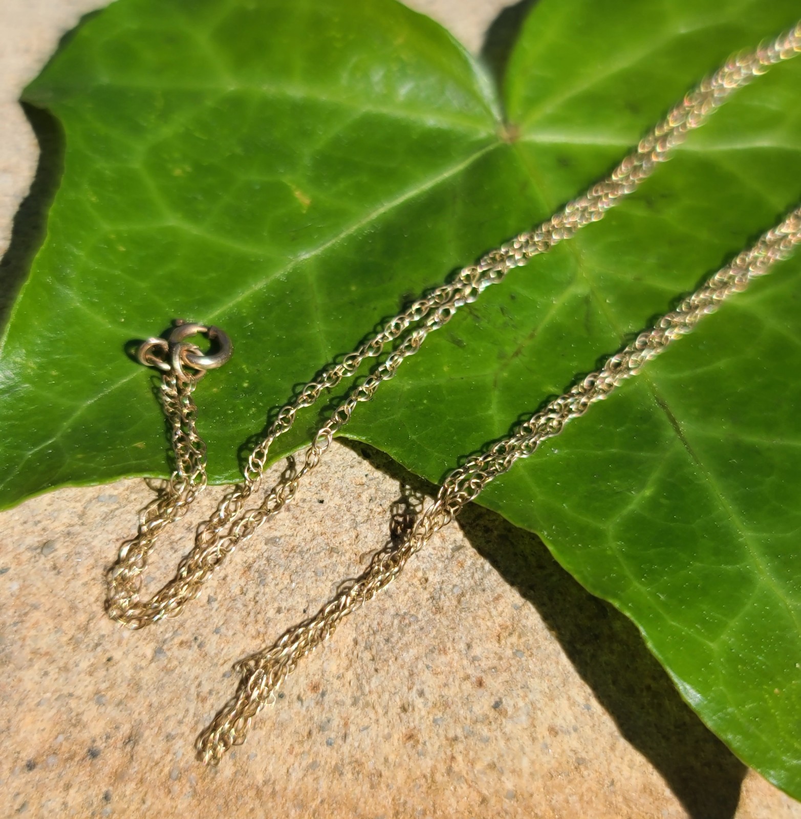 10k Solid Yellow Gold Dainty Cable Chain Necklace 18″ Length x 1mm Width