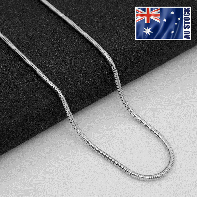 Wholesale Price Stainless Steel Silver Round Snake Chain Necklace Men’s Women’s