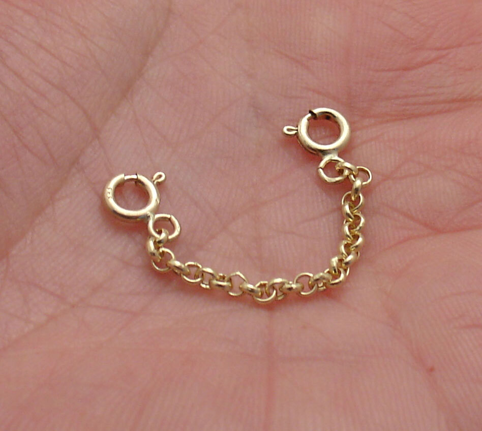 2.4mm Round Rolo Cable Safety Chain with Double Clasp Lock REAL 14K Yellow Gold