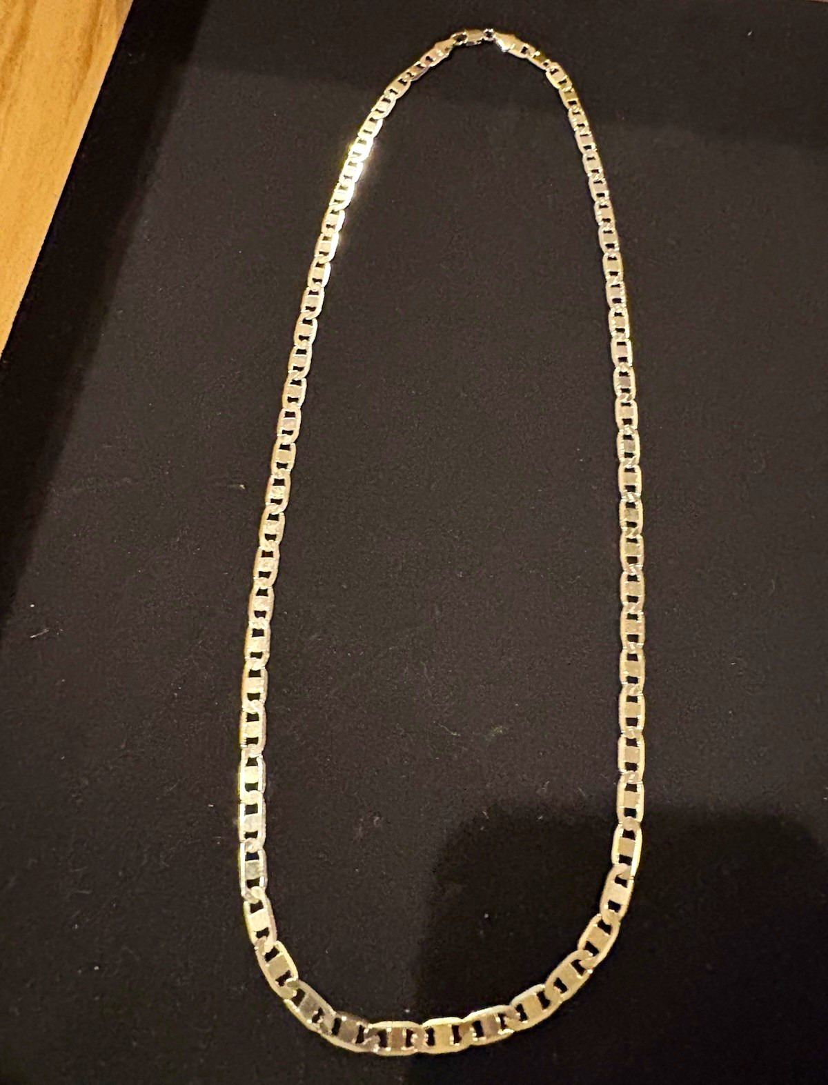 24” 18k white gold GF mariner Chain Necklace, Lobster Clasp