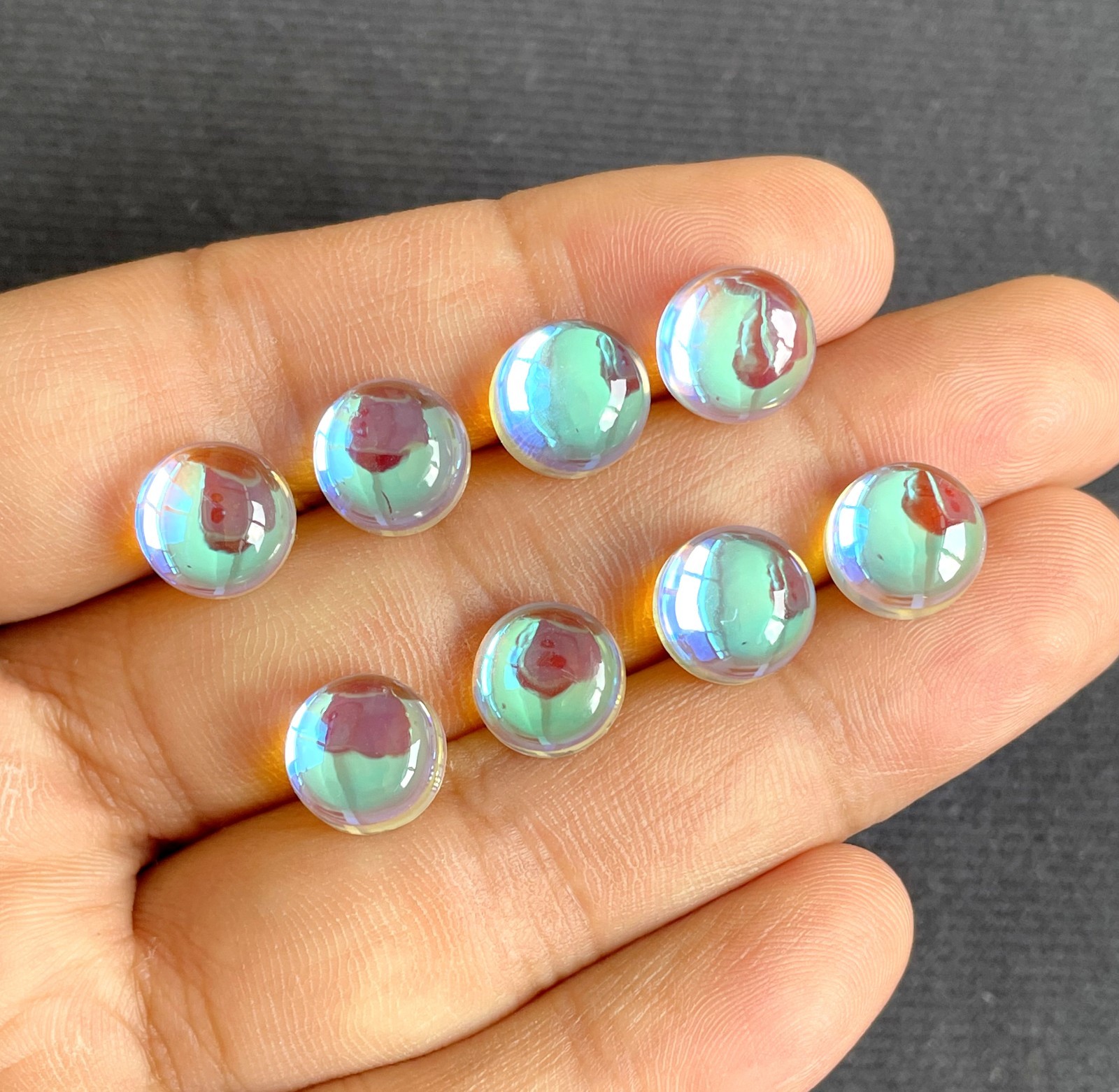 Beautiful Rainbow Mystic Quartz Smooth Round Cabochon, Wholesale Loose Gemstone