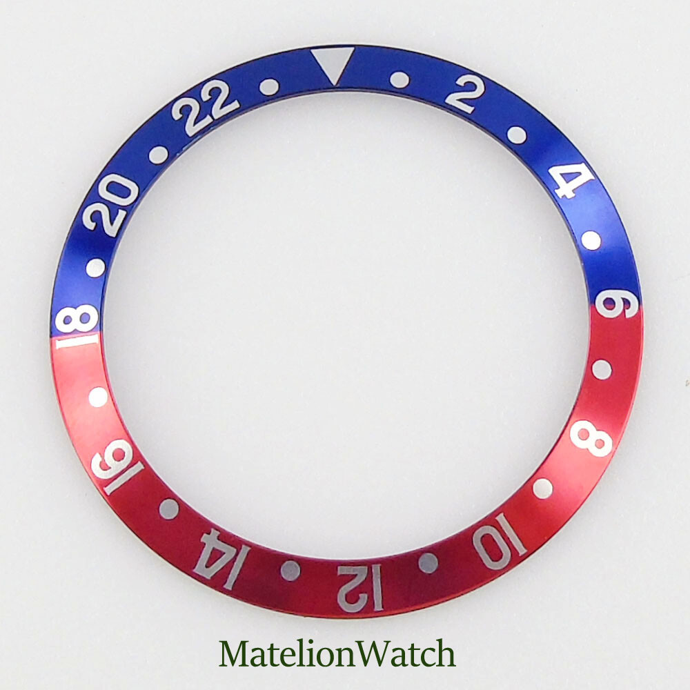 38mm Aluminum Alloy Bezel Insert Sloped Watch Ring Fit 40mm SUB GMT Men’s Watch