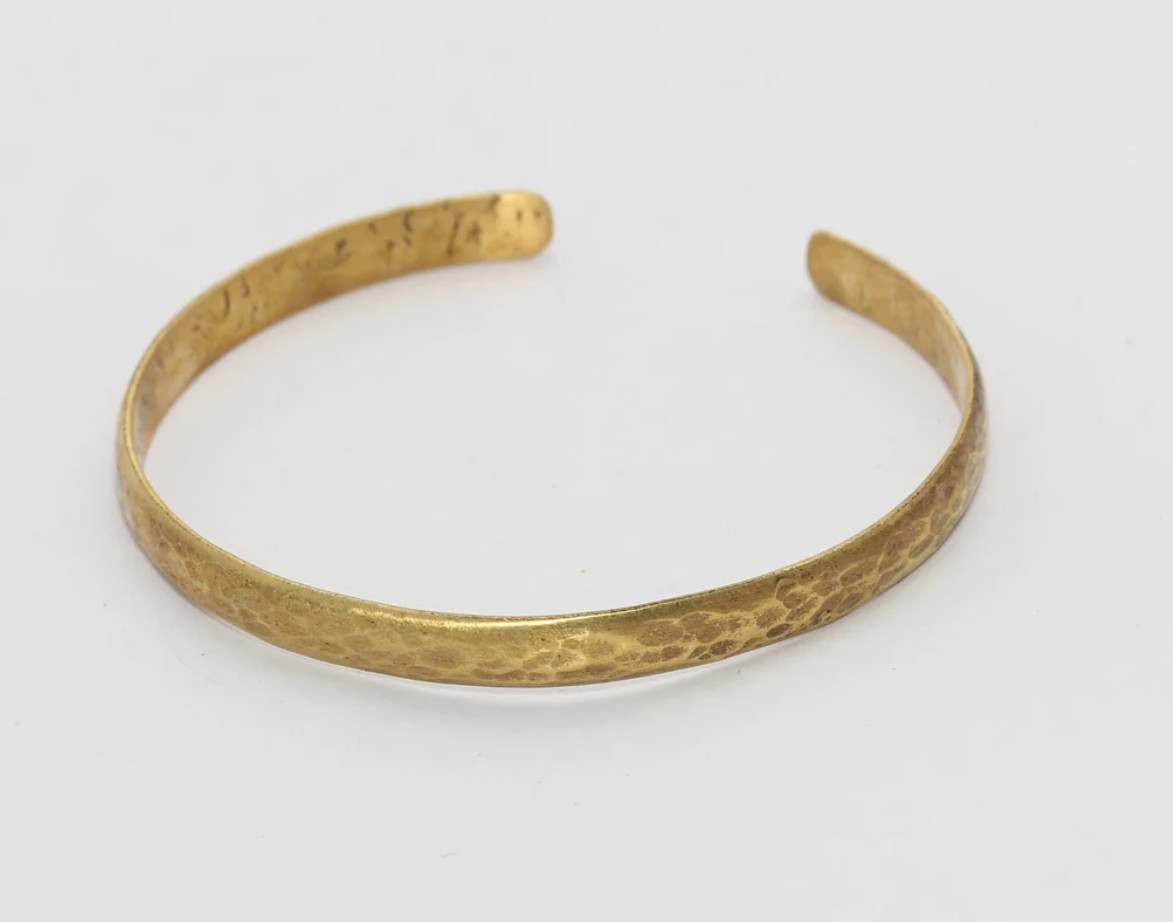 Gold Plated Cuff Bracelet Handmade Regular Wear Men’s Brass Bangle For Gift