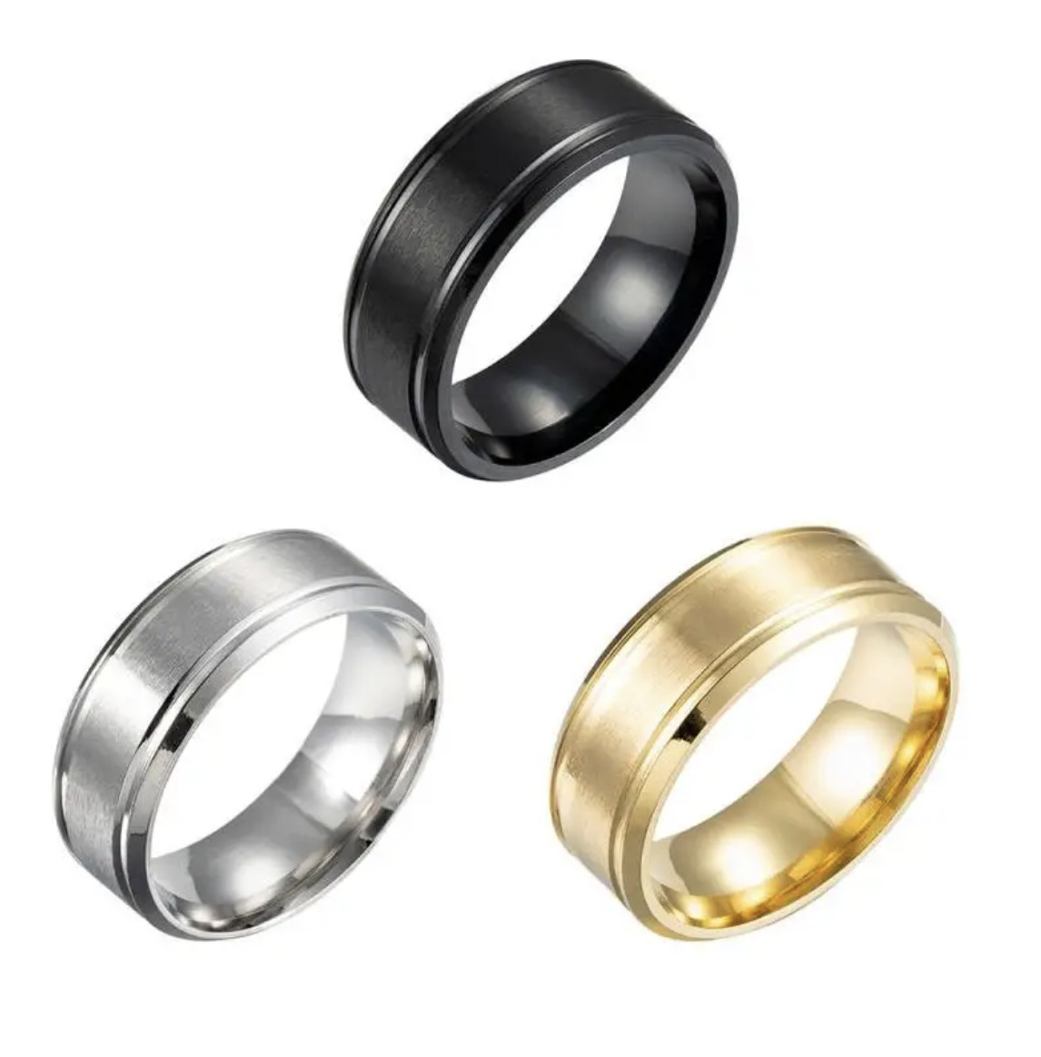 Men Black Titanium Ring Wedding Lover Couple 8-13