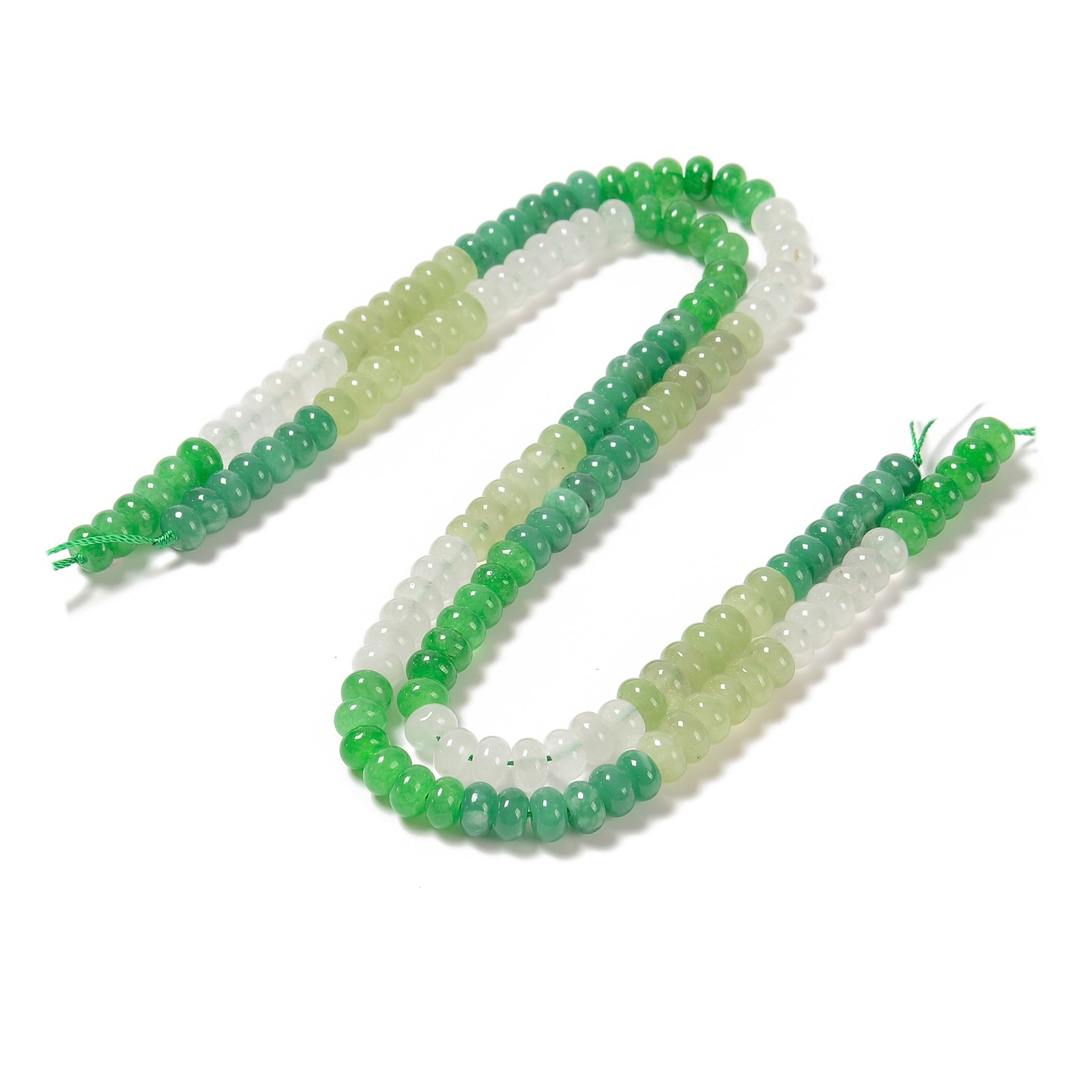 04-Multi-color Dyed Jade Smooth Rondelle Beads Size 5x8mm 15.5” Strand
