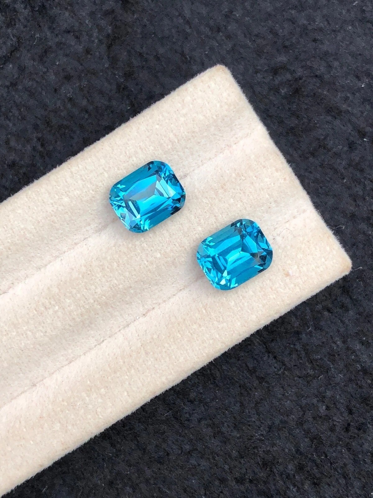 Natural Swiss Blue Sapphire 12 Ct 2 Pcs Certified Cushion Cut Loose Gemstone