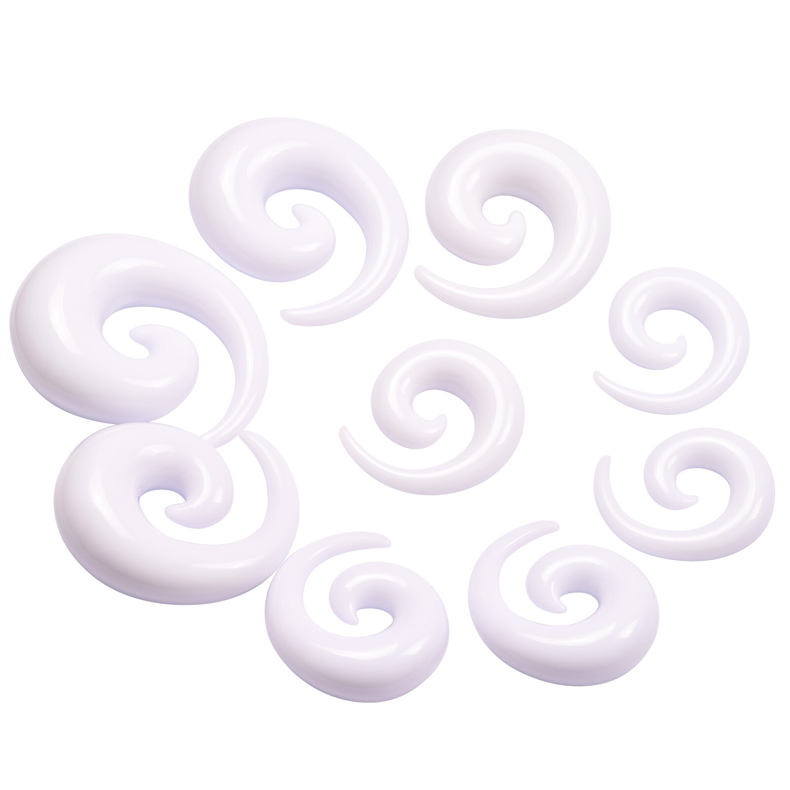 14G-20MM Acrylic Ear Gauge Kit Spiral Taper Plug Earring Stretcher Piercing Set