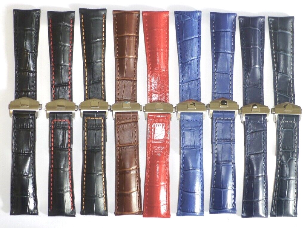 20 &22mm Leather Watch Band Strap with Clasp Compatible Tag Heuer Carrera Monaco