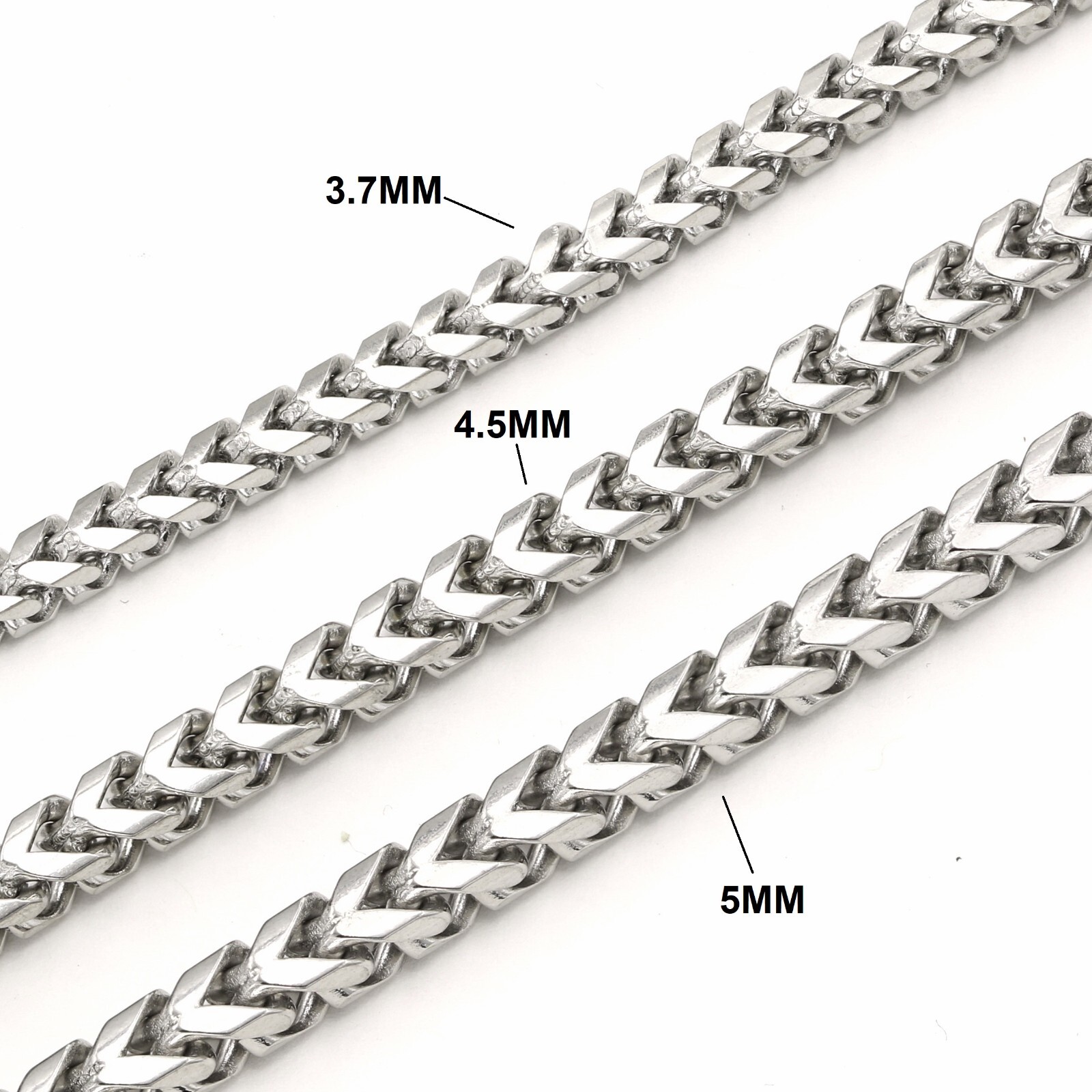 Stainless Steel Multi Size Franco Chain Necklace / bracelet