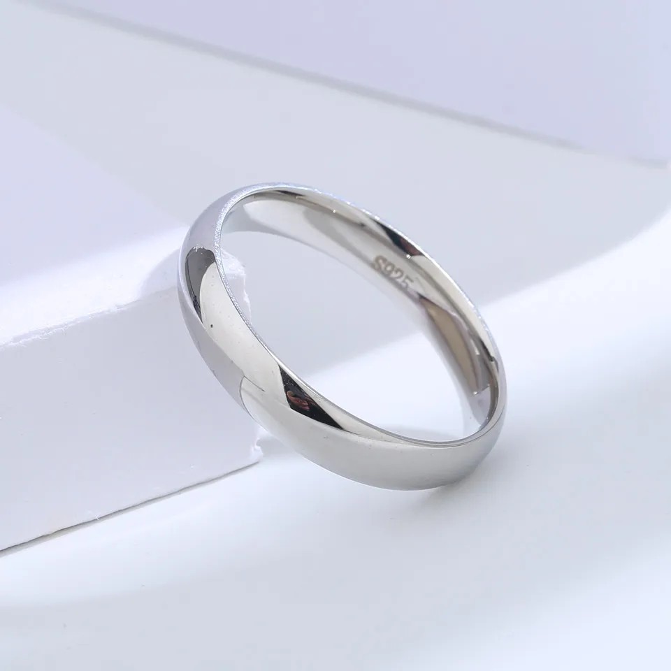 SOLID .925 Sterling Silver Wedding Band Ring For Men And Women Multiple Sizes