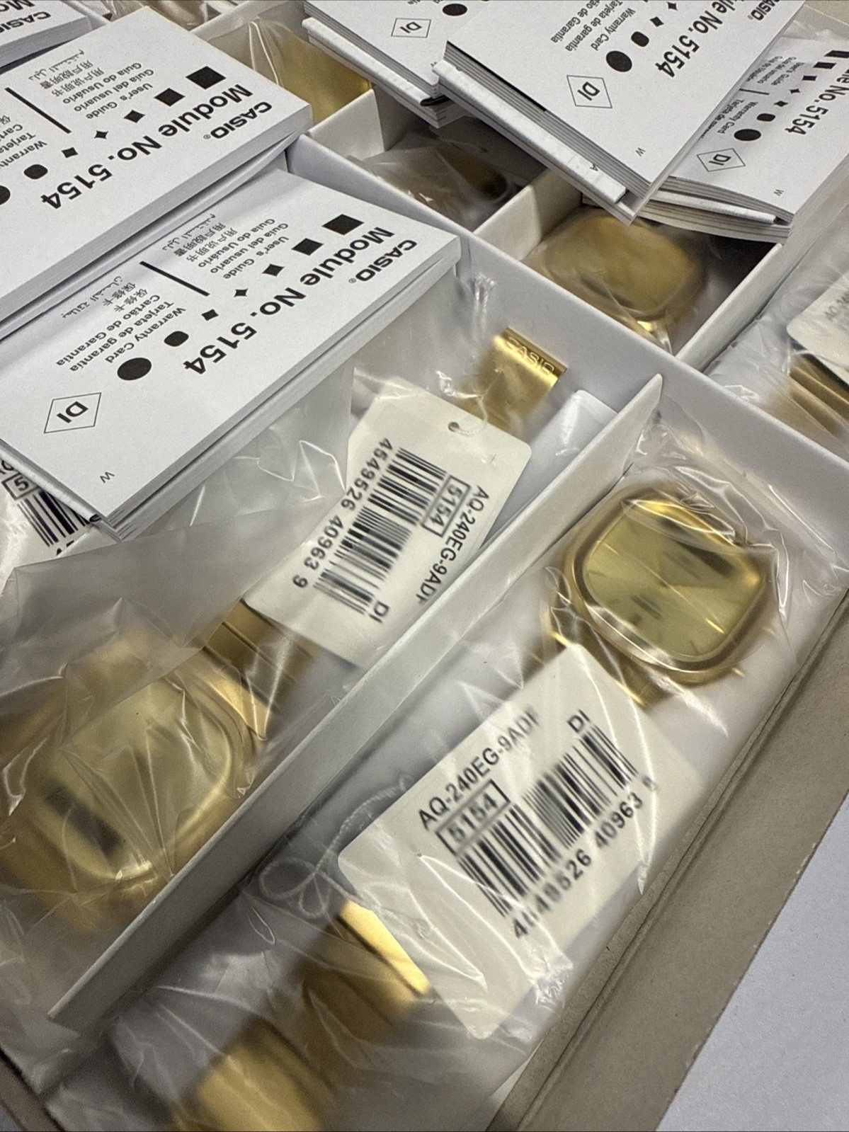 Casio AQ240EG-9A Vintage Analog Digital Watch Gold Tone Stainless Steel NEW