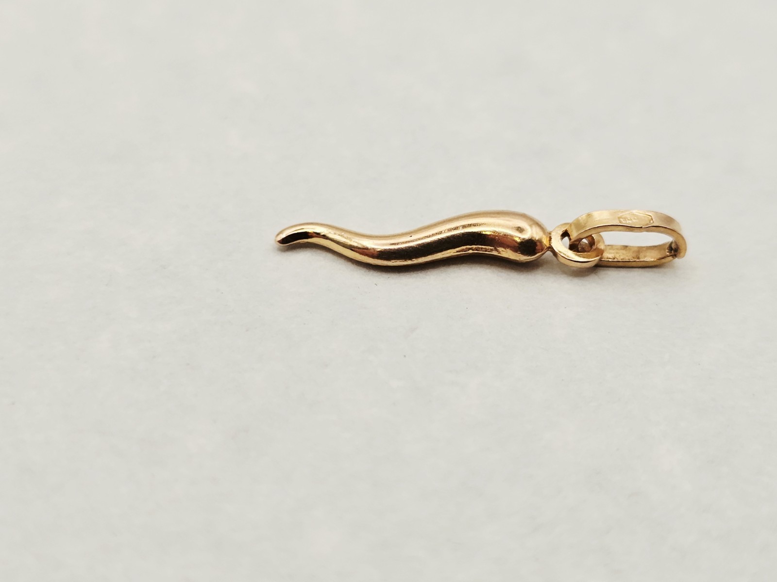 Solid 18k Gold Corno Italian Horn 1 ” Cornicello Charm Pendant Italian 750 ✨️