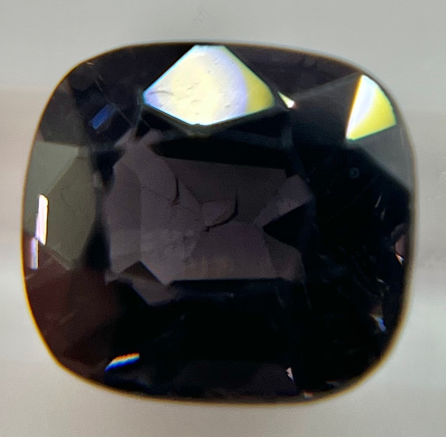 1.90 Ct Natural Spinel Cushion Cut Smoky Purple Plum Loose Gemstone 7.6 mm SP93