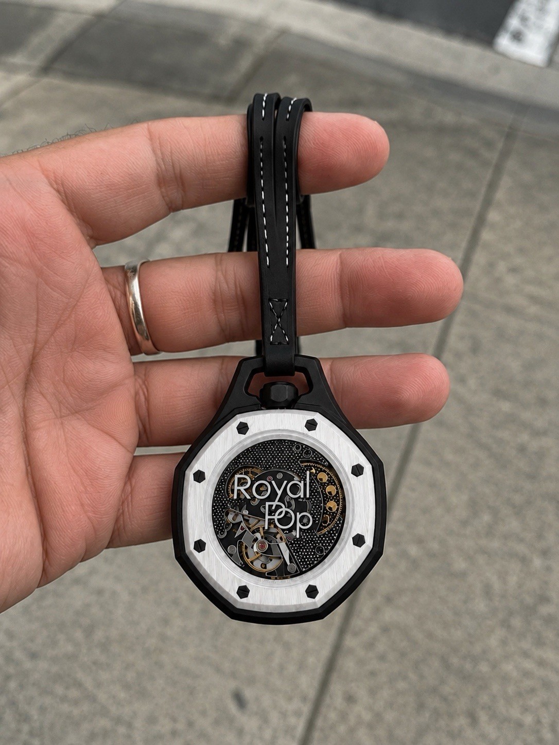 Swatch Royal Pop Ocho Negro Skeleton Black Dial Octagon Quartz 42mm Rubber 30m