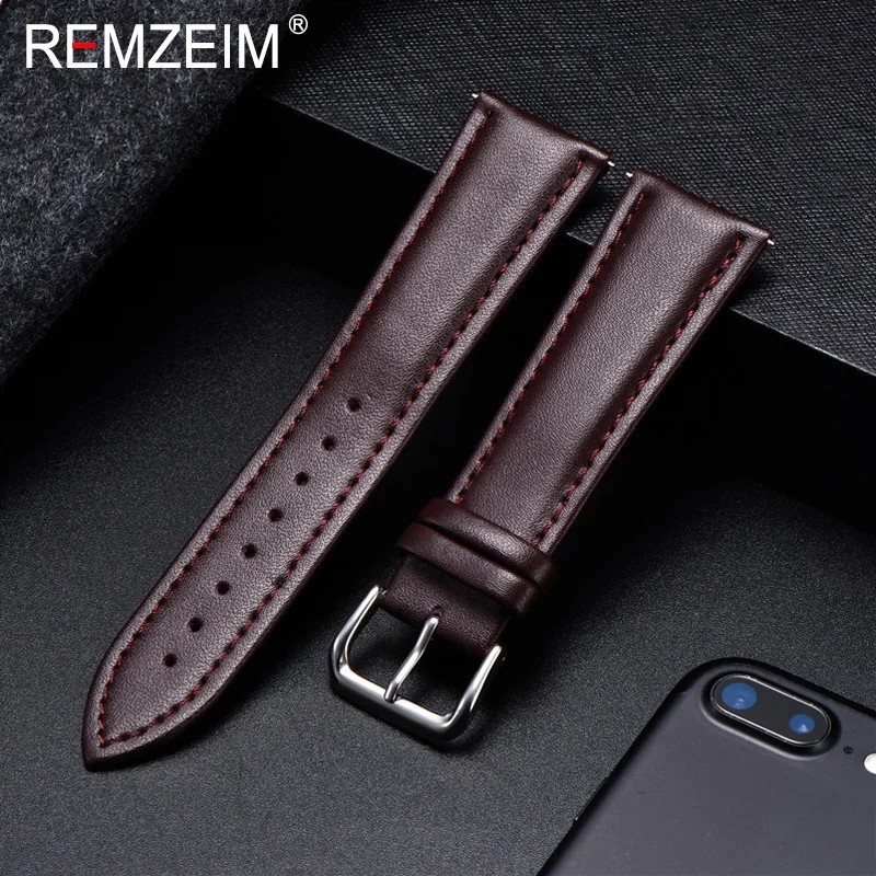 16mm 18mm 20mm 22mm 24mm Genuine Leather Watch Band Strap Bracelet
