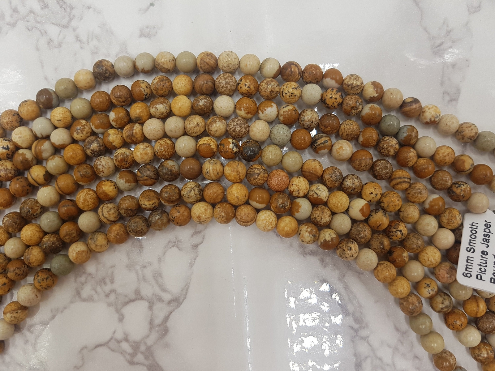 Picture Jasper Smooth Round Beads 4mm 6mm 8mm 10mm 12mm 15.5″ Strand
