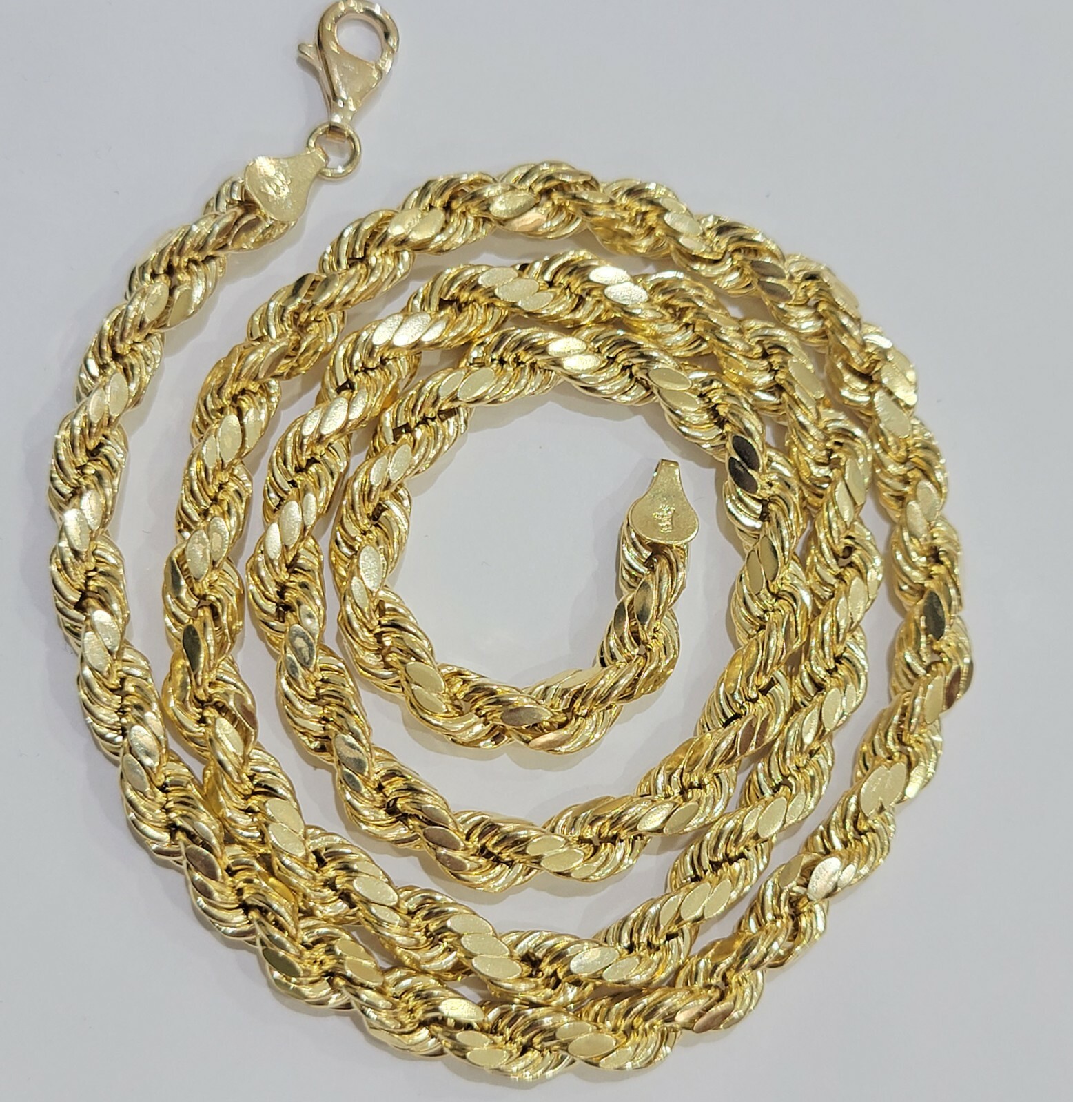 10k Yellow Gold Solid Rope Chain Necklace 30″ Inch 7mm Real Gold 10kt