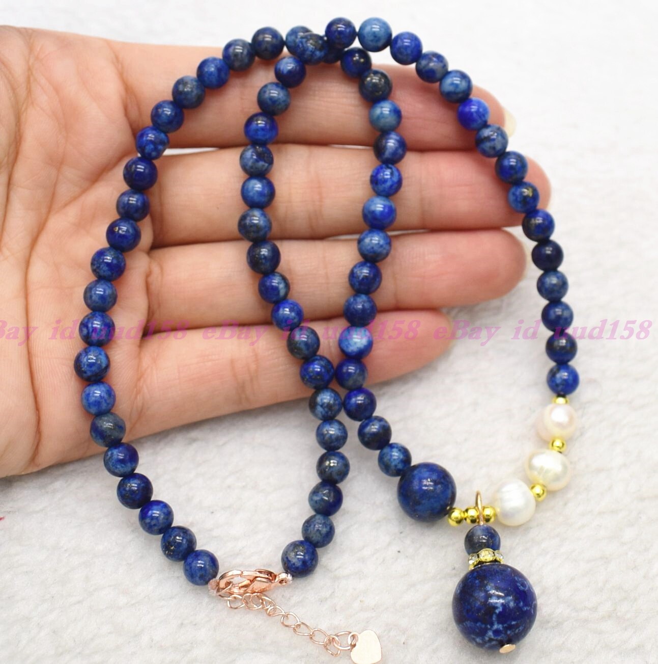 Genuine 6mm Natural Blue Lapis Lazuli Round Gemstone Beads Necklace 16-28 in