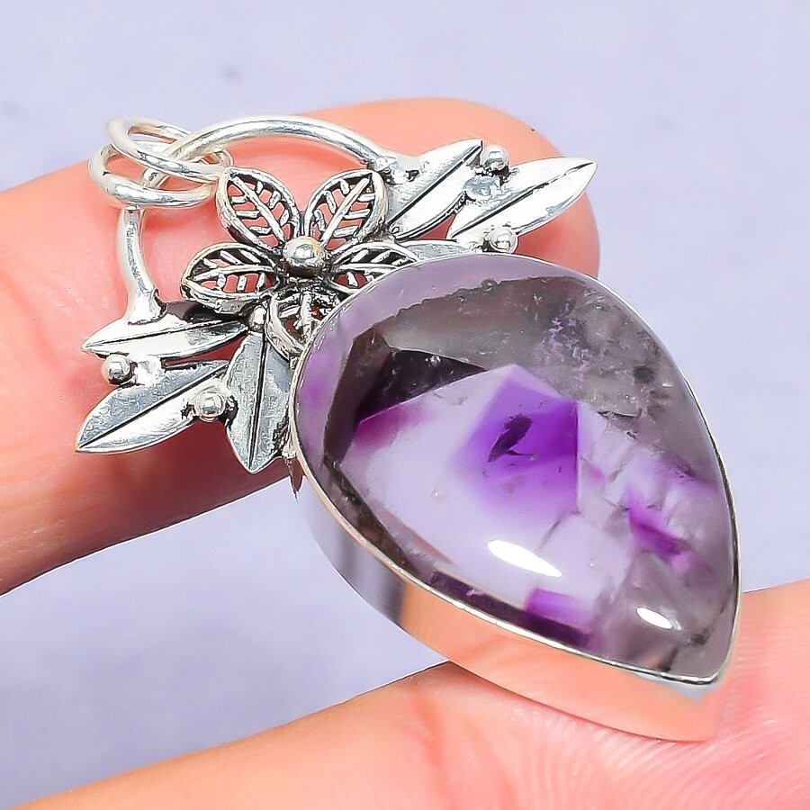 Valentine Sale Saga Ametheyst Jewelry Silver Mom Gift Natural Pendant 1.77″
