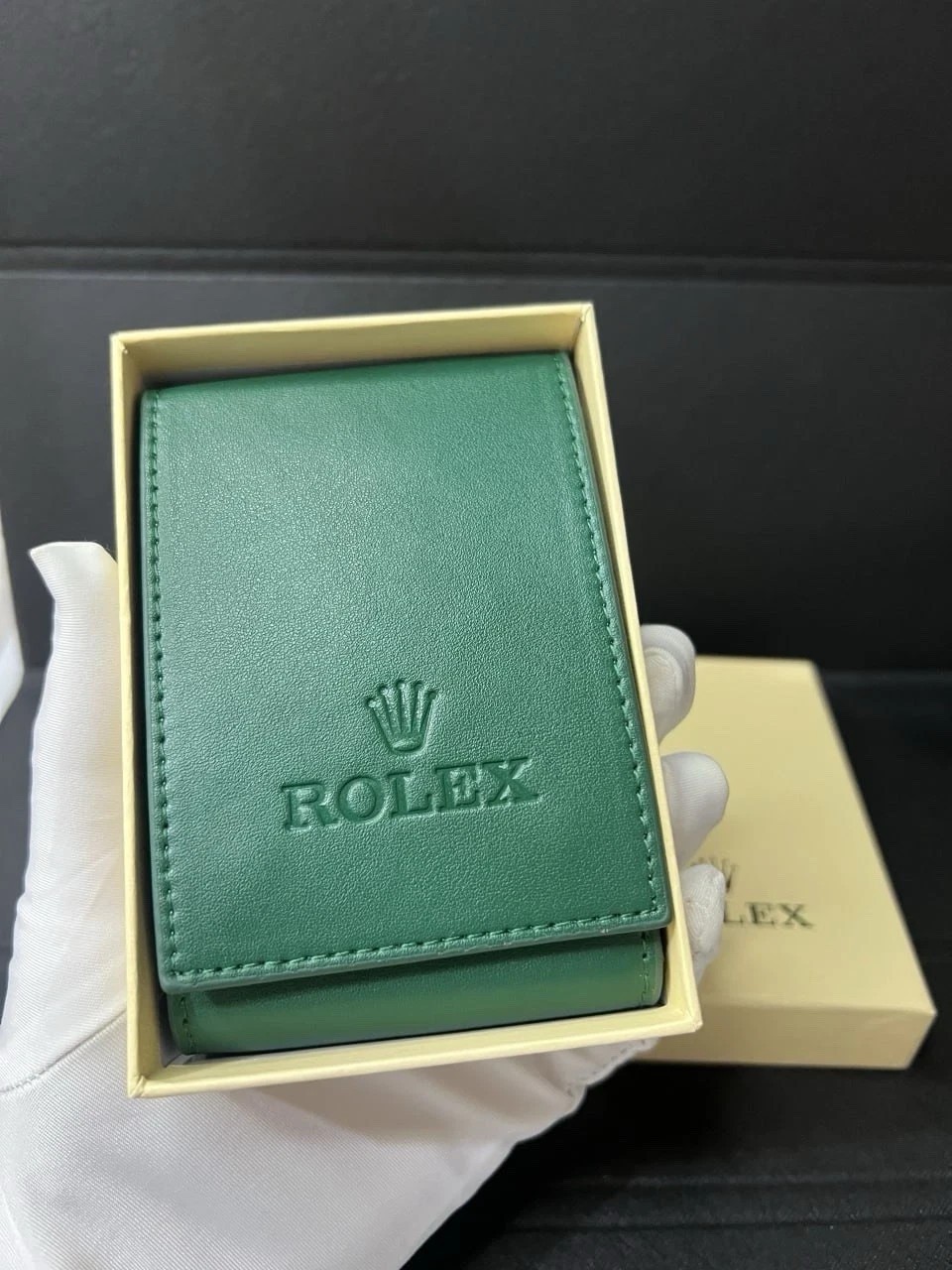 Rolex Case Leather Travel Pouch Service Center Premium Version-Gift For Watch