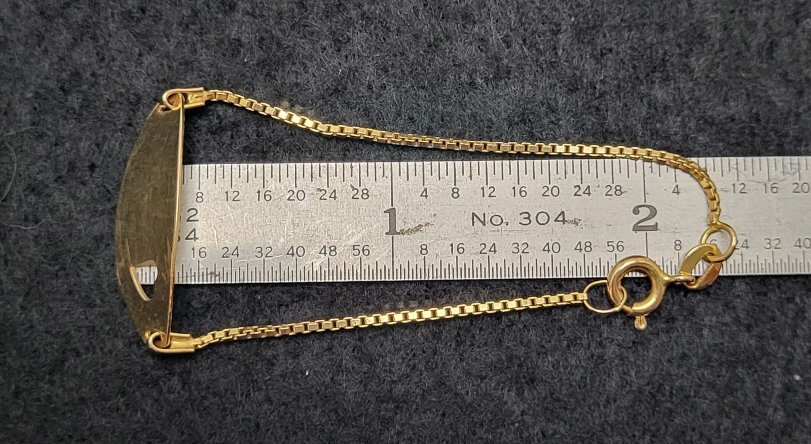 Vintage 14k Italy Solid Yellow Gold ☆Childs ID Bracelet ☆5.75″ ☆Excellent