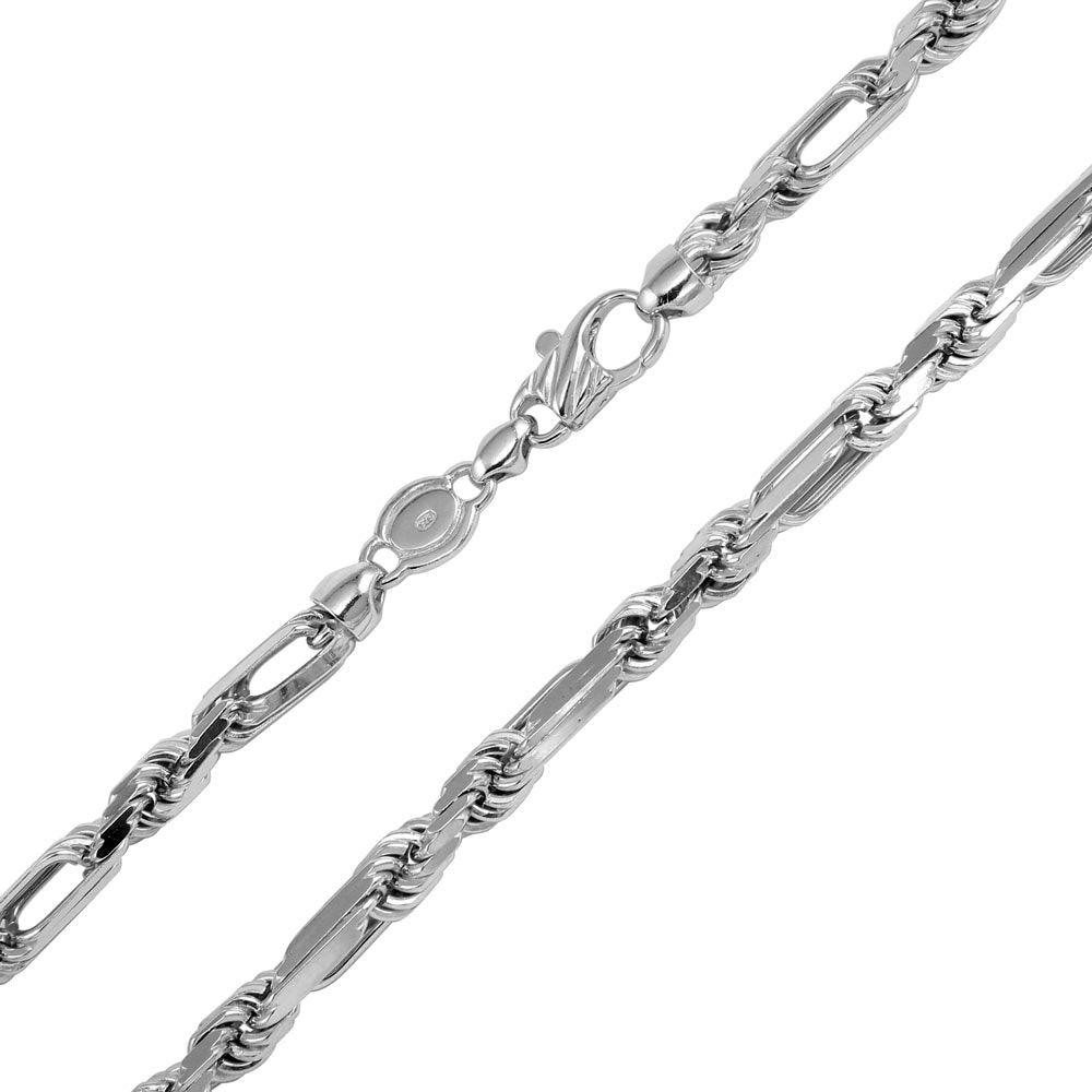 .925 Sterling Silver Figarope Milano Chain or Bracelet 4.3mm-8mm