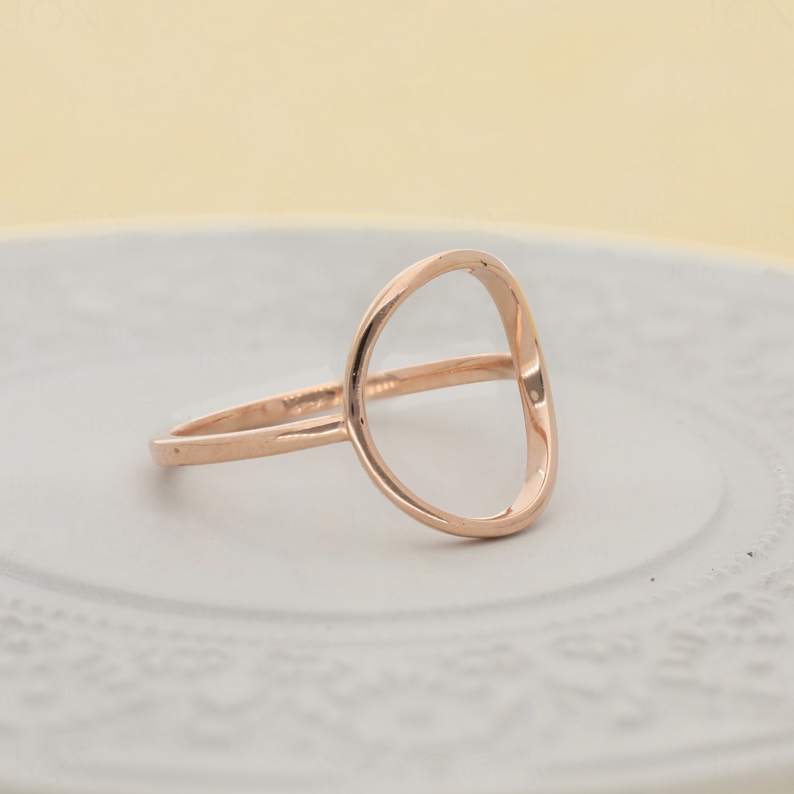 14k Gold Solid Gold – 1.3 mm Thick Open Circle Ring Size -3 to 8 US