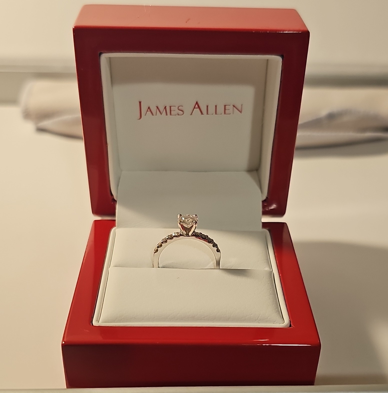 James Allen 14k White Gold Lab Grown Round Diamond Ring 0.56ct E VS1 Sz 6.5à
