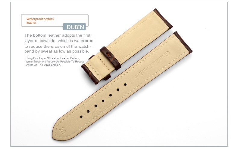 High Quality Genuine Leather Watch Straps mens Band Butterfly Clasp 14-24mm