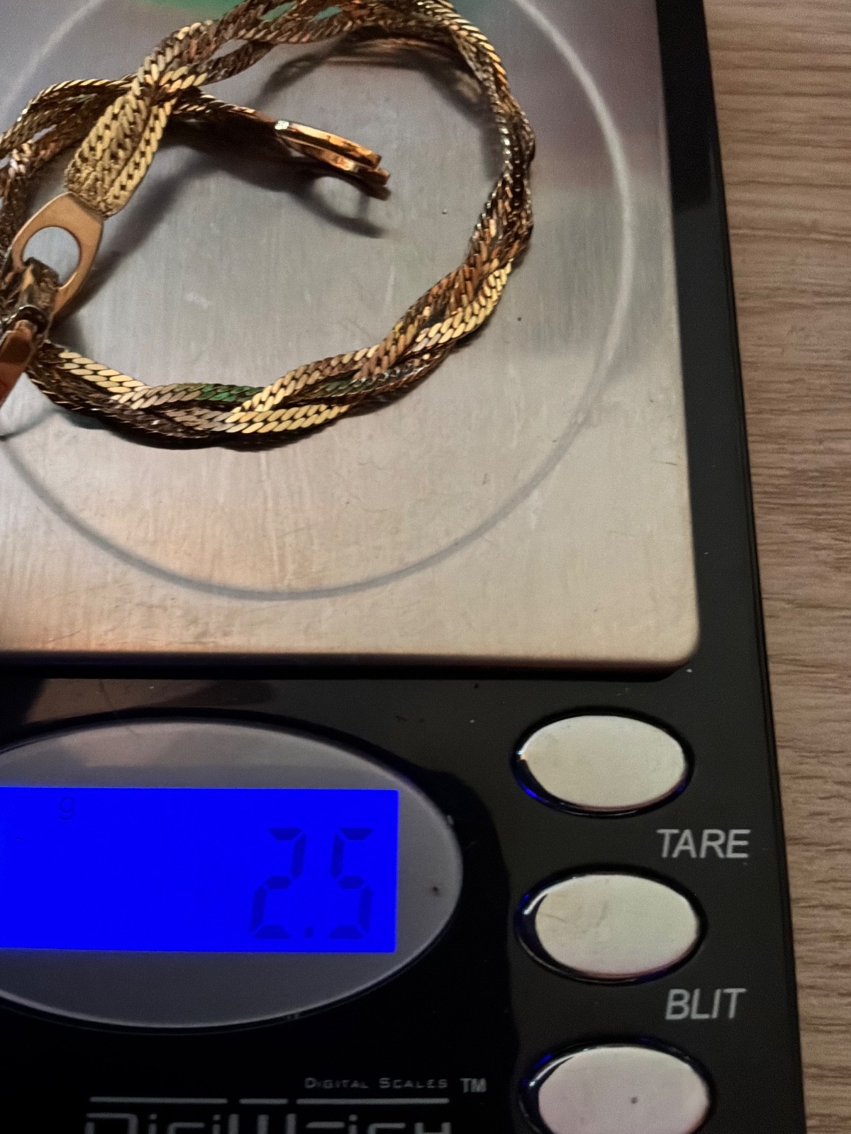 Monet gold, braided herringbone, 8 inch bracelet