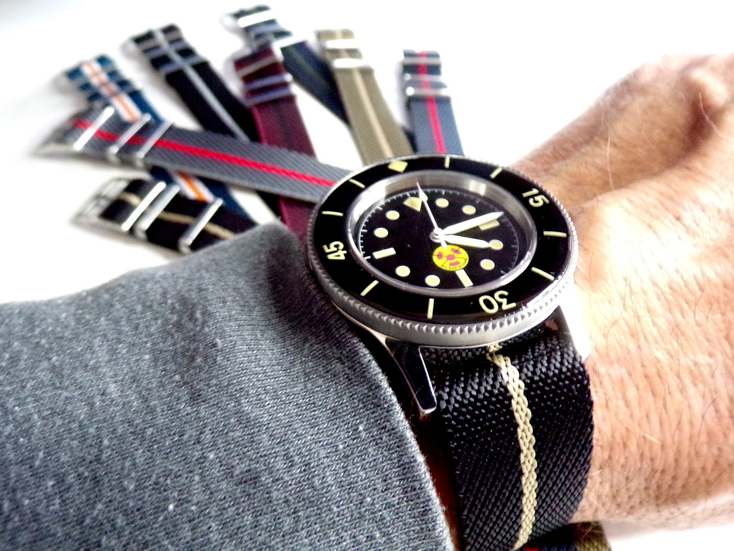 NATO ® 1pc Single Pass Twill Slant nylon RAF watch band Military strap IW SUISSE