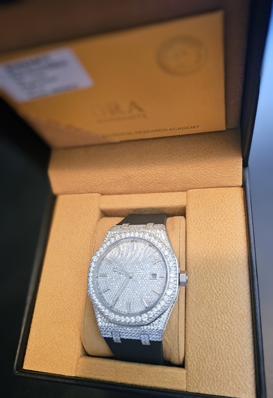 mens moissanite case watch