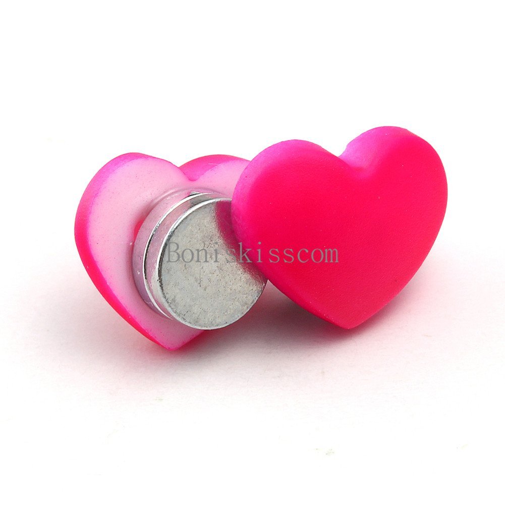 Love Heart Shape Magnetic Earrings Fake Lip No Piercing Studs Color Selectable