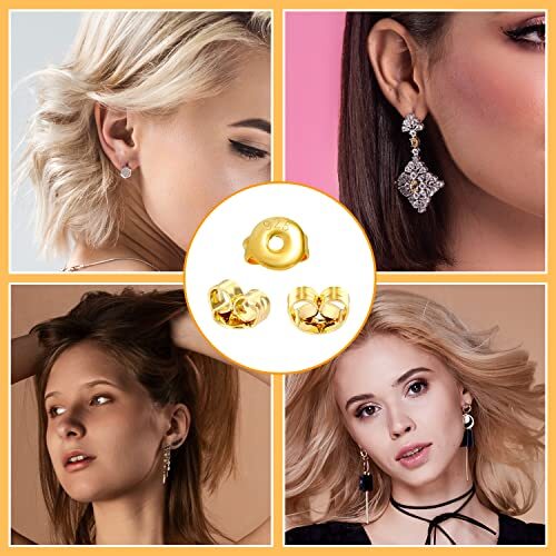 18K Earring Gold Backs Replacement Stud Post Butterfly Push Safety Locking 30 Pc