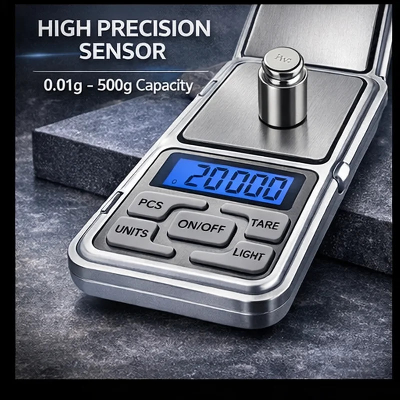 500g x 0.01g Portable Mini Digital Scale Jewelry Pocket Balance Weight Gram LCD