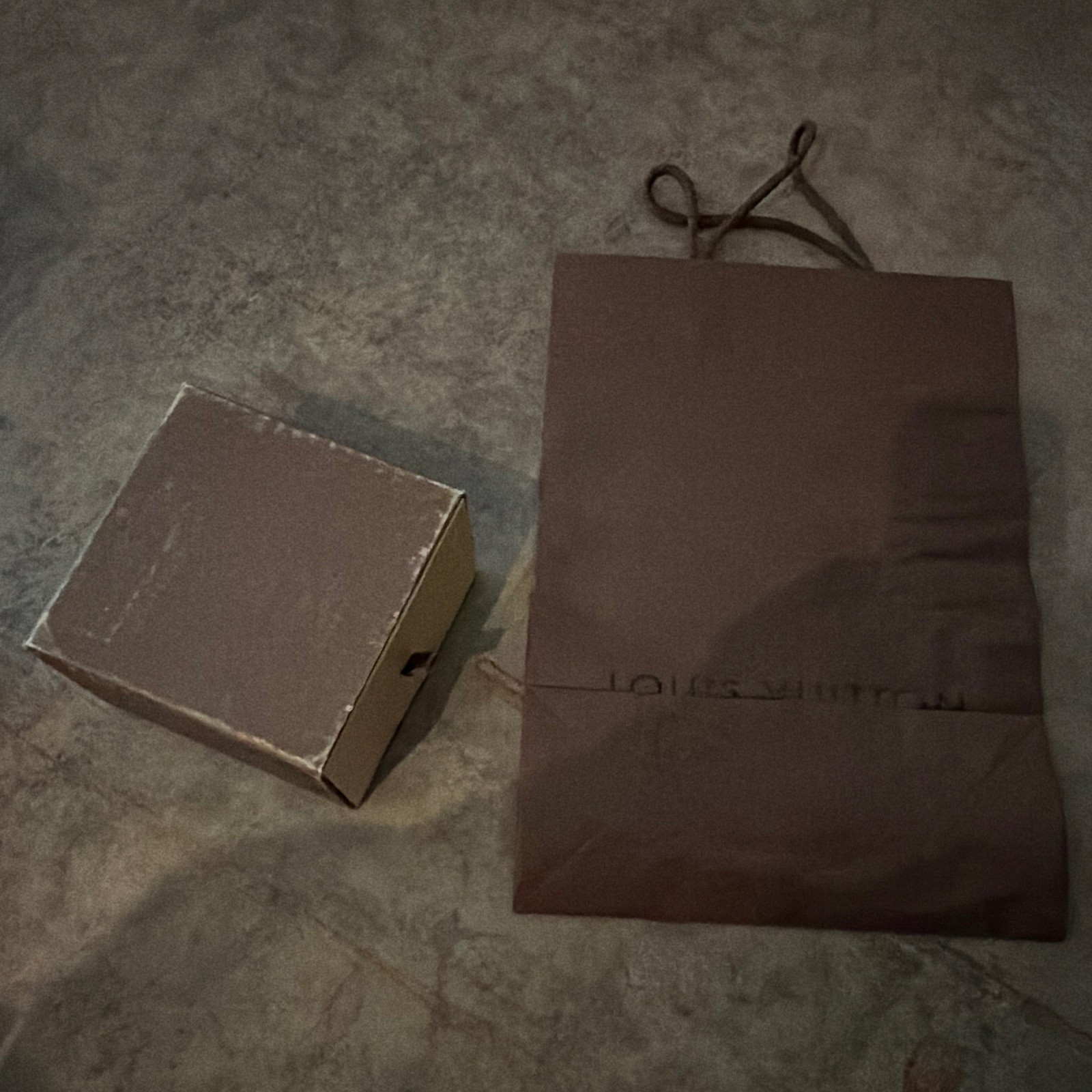 Louis Vuitton Brown Paper Gift Box w/ Filling, Square Jewelry Box 1pc